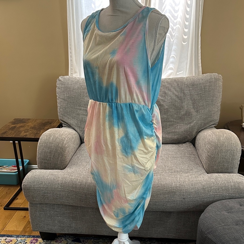Maternity Tie-Dye Sleeveless Dress